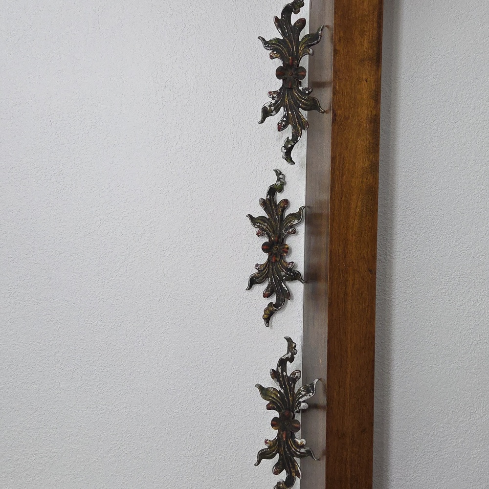 Vintage Decorative Curtain Rod Decor.  Two With Braces One plain. Set of 3.